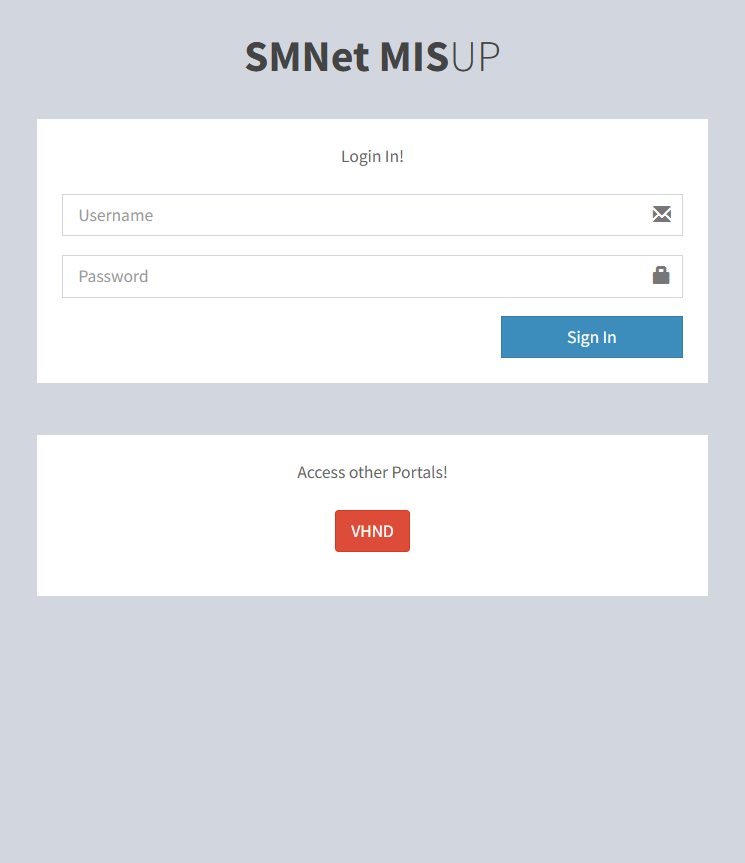 SMNet MISUP login and VHND portal link